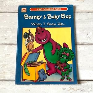 Vintage 1993 Barney Purple Dinosaur Coloring Book Kids